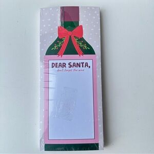 "Dear Santa Don't Forget The Wine" Magnetic Notepad Christmas Memo List Pad